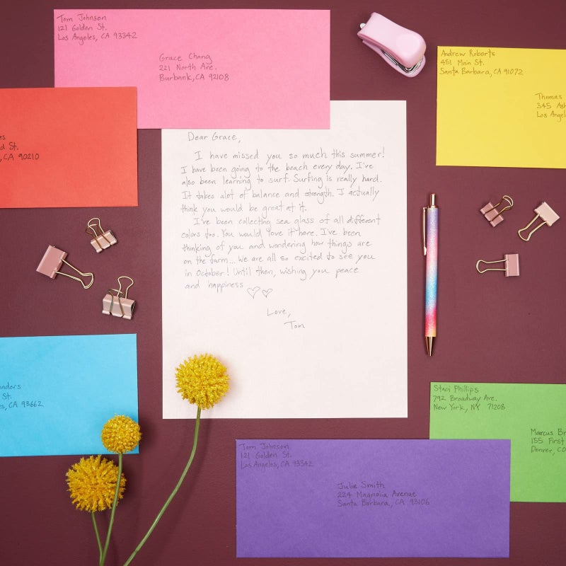 Sustainable Greetings Business Mailing Envelopes - Assorted Color Envelopes - Gummed V-Flap Seal - High-Volume Bulk Office Supply - 4.125 x 9.5 in, Pack of 120, Multicolored - Image 3